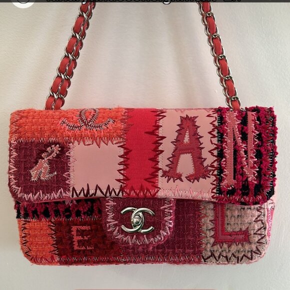 Chanel Red Medium Patchwork Classic Flap Bag - Picture 10 of 11